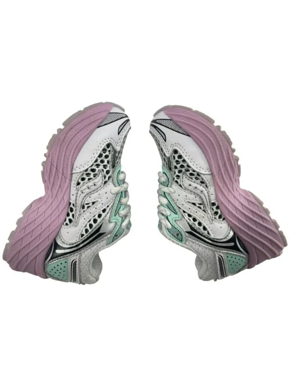 Saucony Omni 9 Sneakers White Mint Pink Running Shoes Kids Size 6 (Medium) NEW - Picture 4 of 9